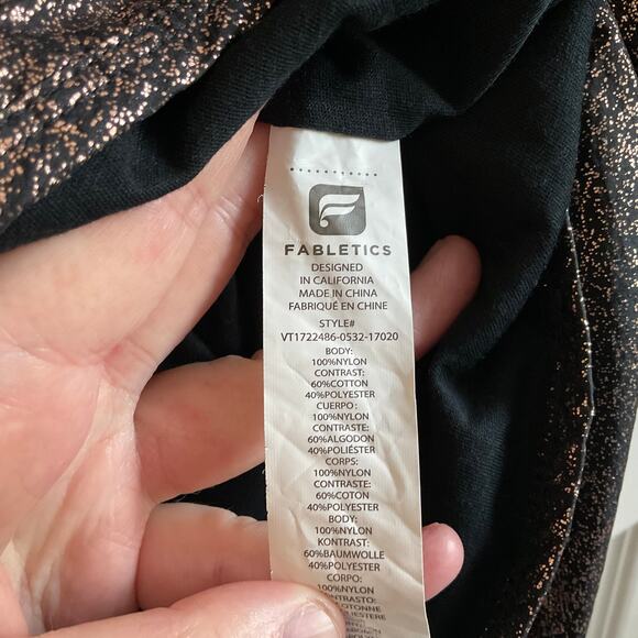 Fabletics Liora Cowl Neck Metallic Black and Rose Gold Vest - Size XS - Picture 4 of 9